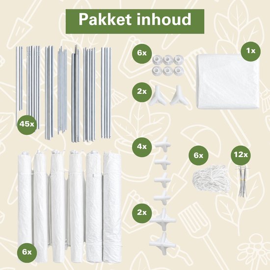 Kinzo Partytent 3x6 m - Tent Paviljoen voor 70 Personen - Tuinpaviljoen met 6 Zijwanden - Tuintent met Nokhoogte 2.5m - Feesttent Waterdicht en UV Bestendig - Wit