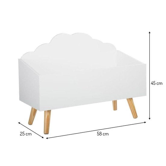 Sphera Houten Speelgoedkist - wit - 58x28x45 cm