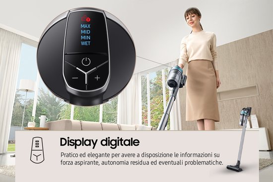 Samsung Jet 75E - 200W - Steelstofzuiger - met Pet Tool - VS20B75AGR1