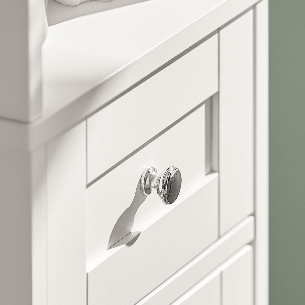 SoBuy Hoge Badkamerkast - Hout - Wit - 32x170x30 cm