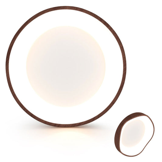 Coast LED plafondlamp - modern design - imitatie hout - warm wit licht 24 W - 41,5 x 41,5 x 10 cm - bruin