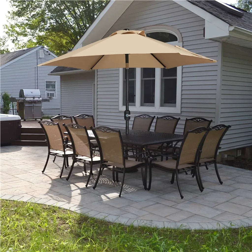 Yaheetech Parasol - Kantelbaar - Crank - 226 cm - Lichtbruin