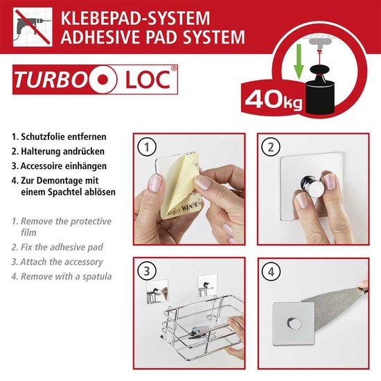 Turbo-Loc® Tandenborstelbeker Quadro Bevestigen zonder boren