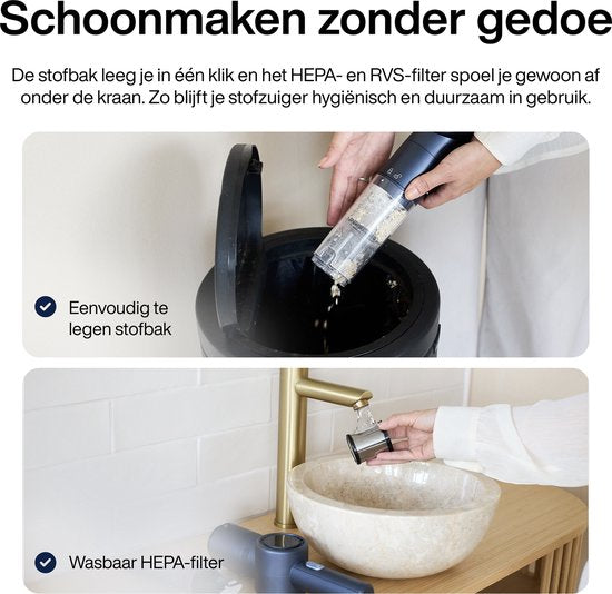 Kruimeldief NanoDetect Pro 120W - Kruimelzuiger Snoerloos - Krachtige Handstofzuiger - Draadloos - Autostofzuiger - Samako