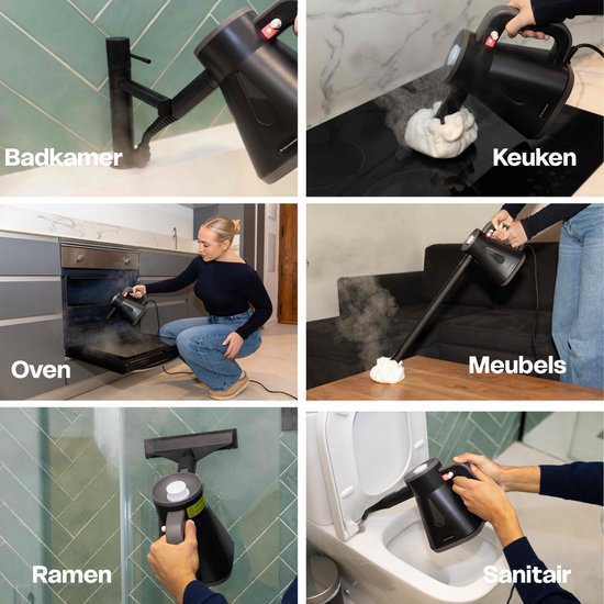Techweise TS Compact Handstoomreiniger - 15 Accessoires - 1200W 2,6 Bar- Wet & Dry functie - Handstomer