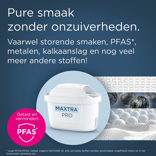 BRITA Waterfilterkan Style Essential Cool - 2,4L - Wit - incl. 3x MAXTRA PRO Pure Performance Waterfilterpatronen - past in de koelkast, met Smart LED Light & klapdeksel