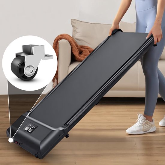 Fitby Loopband - Walking Pad - Wandelband - 1-8km/u - LED scherm - Zwart
