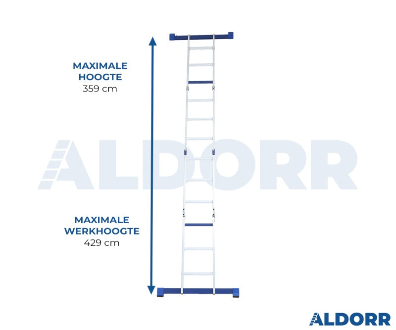 ALDORR Home Vouwladder - 4 x 3 Treden - 3,50 m - Zonder Platform