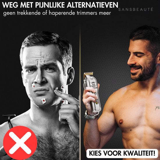 Professionele Draadloze Tondeuse - Sansbeauté - Tondeuse Mannen Hoofdhaar - Cheveux Haar - Haartrimmer - Kapper Haar Machine - Haartondeuse - Trimmer Baard - Barber Set - Barbe Hair Clipper - Kapper Trimmer - Kappersset