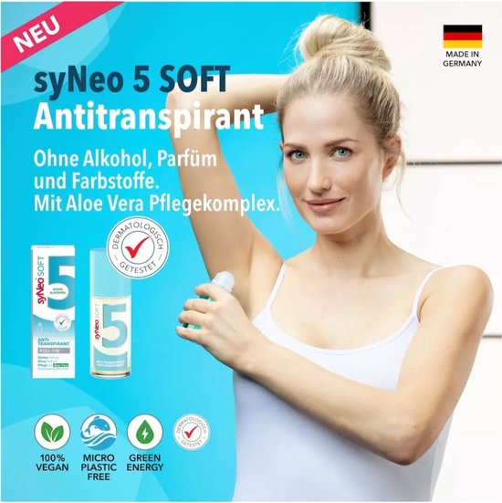 syNeo SOFT - Deodorant Anti-transpirant Pompspray - 30ml - Aloë Vera - 0% Alcohol - Halal - Overmatig zweten