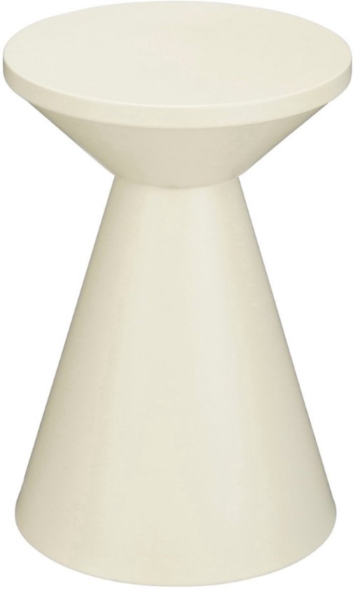 Mica Decorations Jim Bijzettafel - Bijzettafel Rond H45 x Ø31 cm - Ijzeren Tafeltje voor Woonkamer of Slaapkamer - Plantentafeltje - Nachtkastje Industrieel - Off White