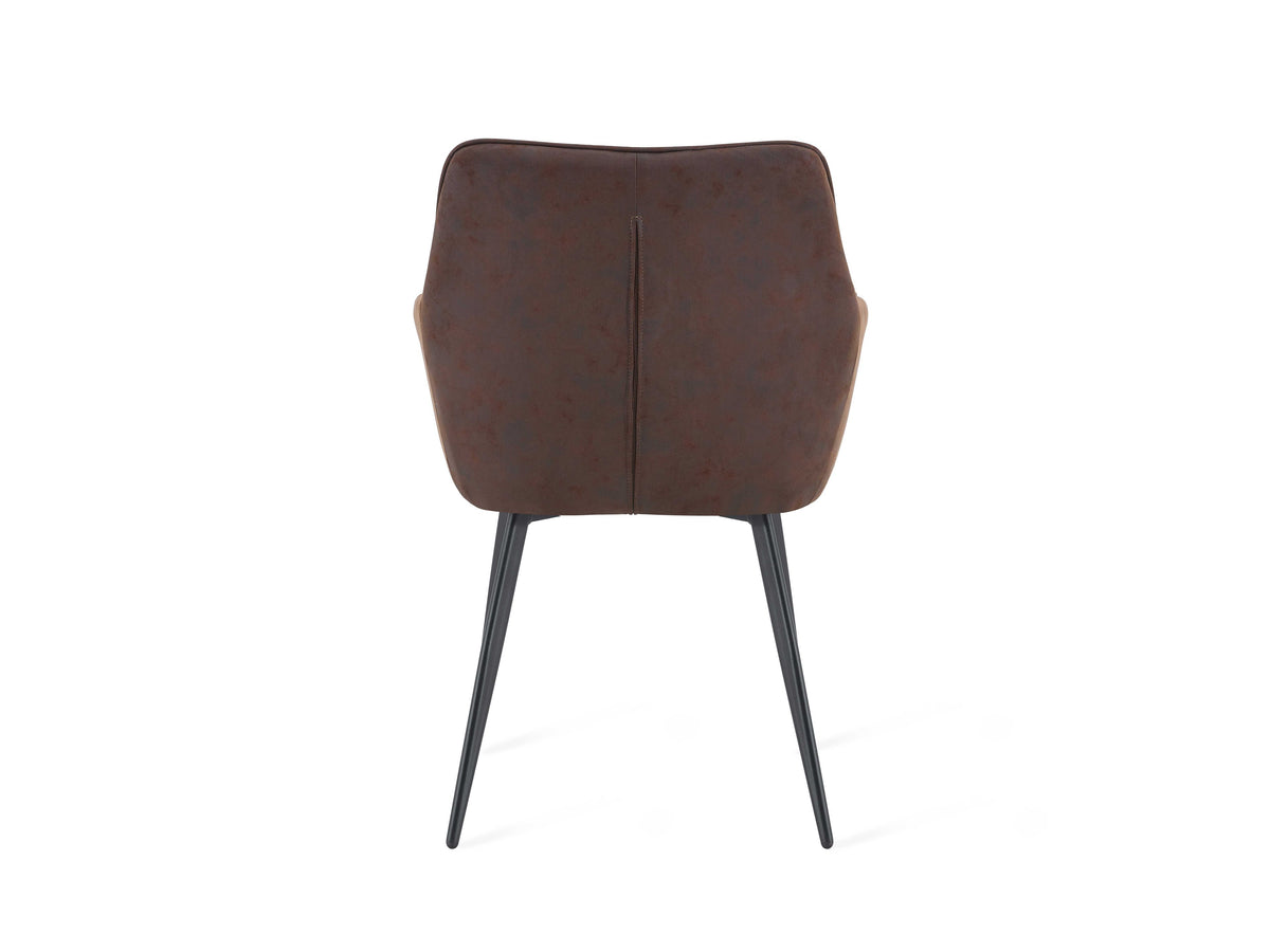Multifurn Eetkamerstoel Elin - Set van 2 - Bruin microleder