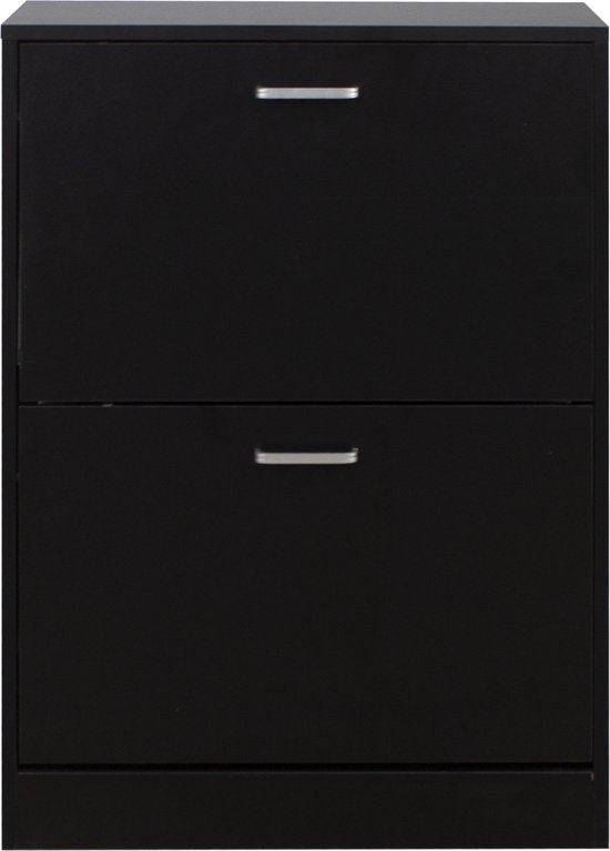 Schoenenkast - schoenenrek - 2 vakken - zwart