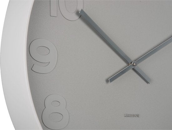 Karlsson Wandklok Mr. Grey - Grijs - Ø51cm - Wandklok