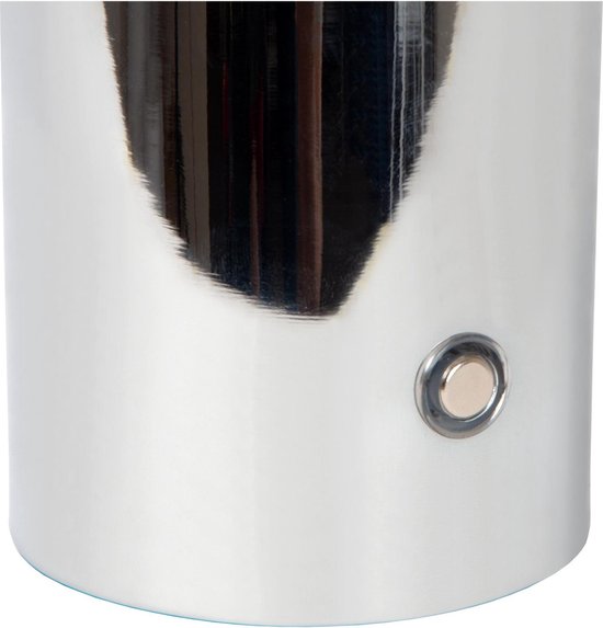 Lucide VIVO - Oplaadbare Tafellamp - Accu/Batterij - Ø 8 cm - LED Dimbaar - E27 - 1x1W 2700K - Chroom