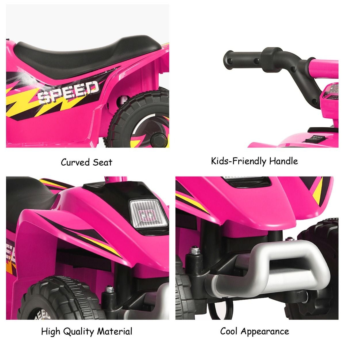 Coast Stroller Mini Electroquad 6 V Battery-Operated Quad 2,8-4,6 km / u Pink Pink