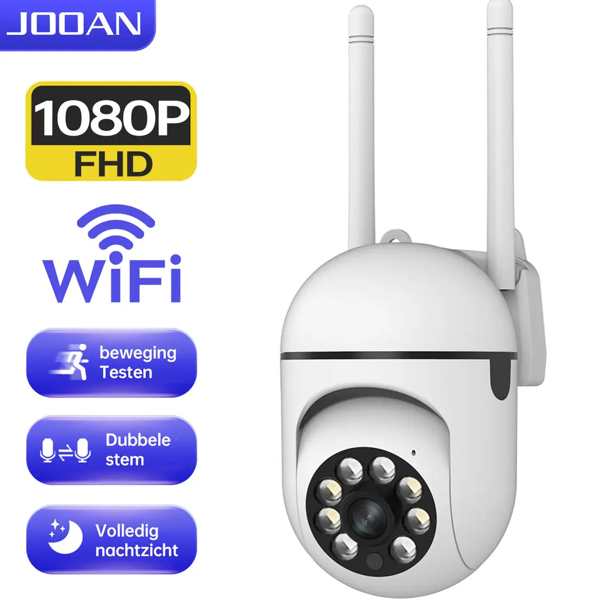 JOOAN A2R-U Buitencamera - 1080p - 2,4 GHz Wifi - Wit