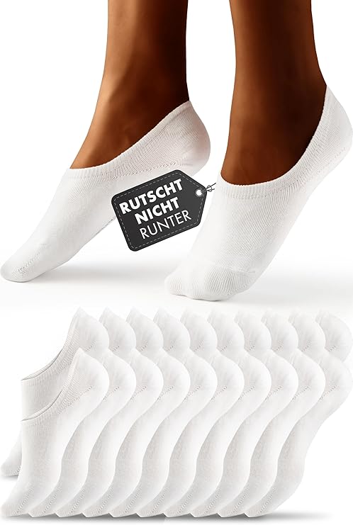 Heldenwerk 10 paar enkelsokken voor dames en heren - Onzichtbare sneakersokken, ademend en comfortabel - Maat 43-46