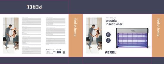 Perel Insectenverdelger, elektrisch, spanningsrooster 2800 V, uitneembare opvangbak, 100 m², metaal