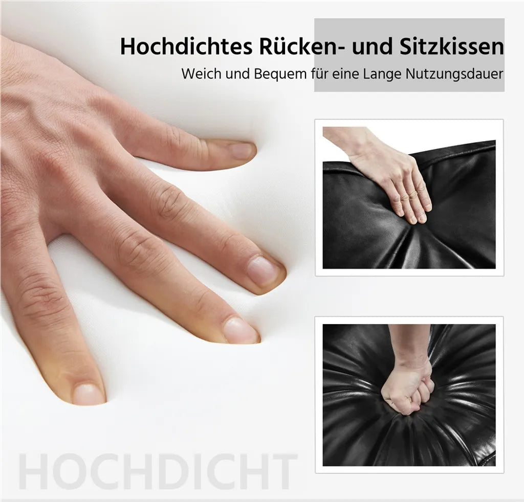 Yaheetech Retro Relaxfauteuil Kunstleer, Zwart