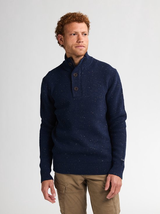 Petrol Industries - Heren Gemêleerde Trui Buffalo - Blauw - Maat S