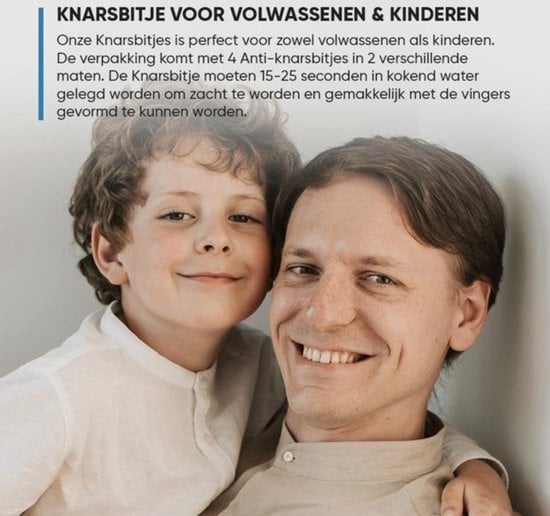 Whitee 4x Anti Knarsbitje in 2 Maten - Nachtbeugel - Tandenknars bitje - Gebitsbeschermer tegen Tandenknarsen & Bruxisme