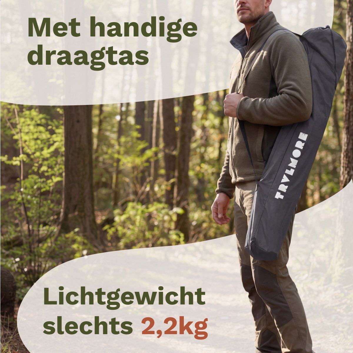 TRVLMORE Campingstoel - Opvouwbaar - 120KG Draagvermogen - Incl. Draagtas - Klapstoel - Visstoel - Kampeerstoel - Vouwstoel - Grijs