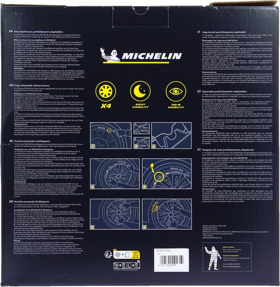 Michelin Wieldoppen 14 inch - zwart/zilver - 4 stuks