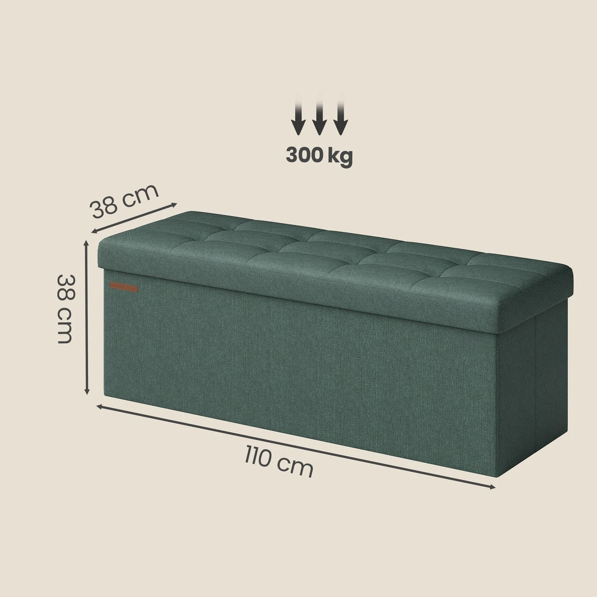 Joyfurnos Opbergkist met Zitvlak - Ottoman Bank - 38 x 110 x 38 cm