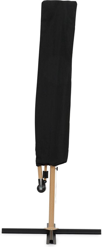 Zwevende / Hangende Parasol - Creme - 300 cm breed - 250 cm Hoog - Houtlook - incl. hoes