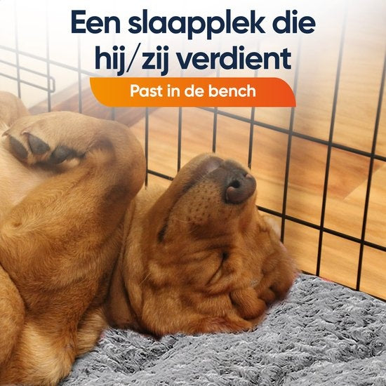 Happysnoots Benchkussen 90 x 60 cm - Hondenkussen - Hondenbed - Grijs - Wasbaar