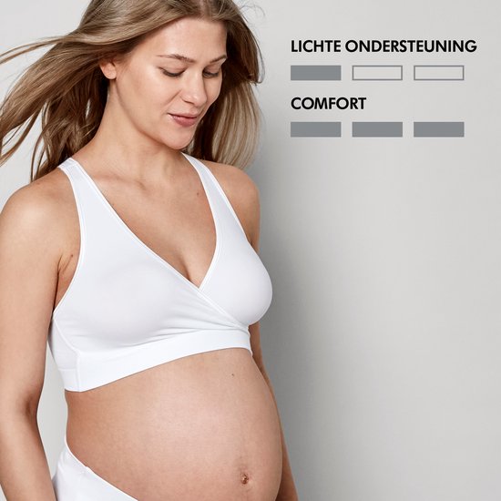 Medela Keep Cool Sleep bh - Naadloze slaapbh - Zwangerschapsbh - Voedingsbh met 2 ademende zones - Soft Touchmateriaal - Wit - Maat S