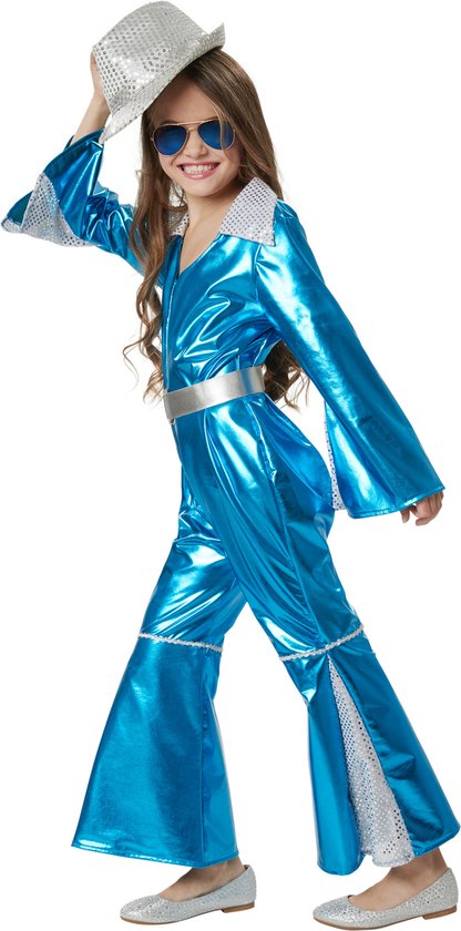 Dressforfun Stralende Disco Starlet 140 (9-10y) - verkleedkleding kostuum halloween verkleden feestkleding carnavalskleding carnaval feestkledij partykleding - 302366