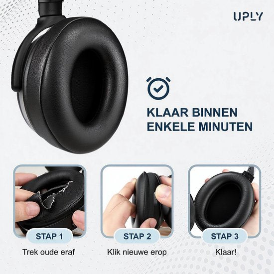 Set Oorkussens voor Sony Koptelefoon – WH-1000XM4 Oorkussen – WH-1000XM4 - Kunstleer met Traagschuim