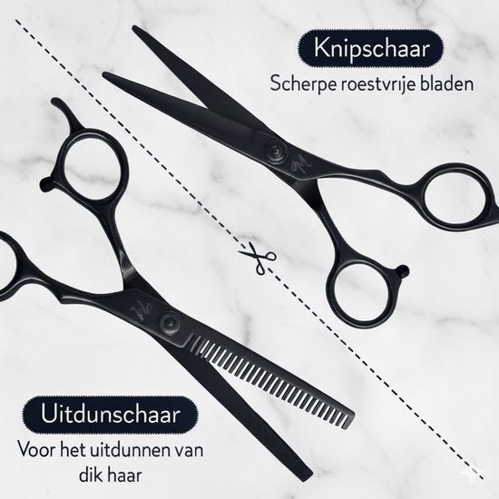 ProTrue 11 Delige Kappersset - Kappersschaar Rechtshandig - Uitdunschaar Kapper - Hair Scissors - Coupeschaar - Haarschaar Set