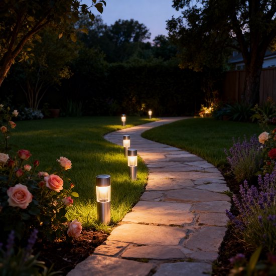Grundig Tuinverlichting - Solar Lamp Set van 6 - Solar Lantaarn - Prikspot Tuinverlichting op Zonneenergie LED