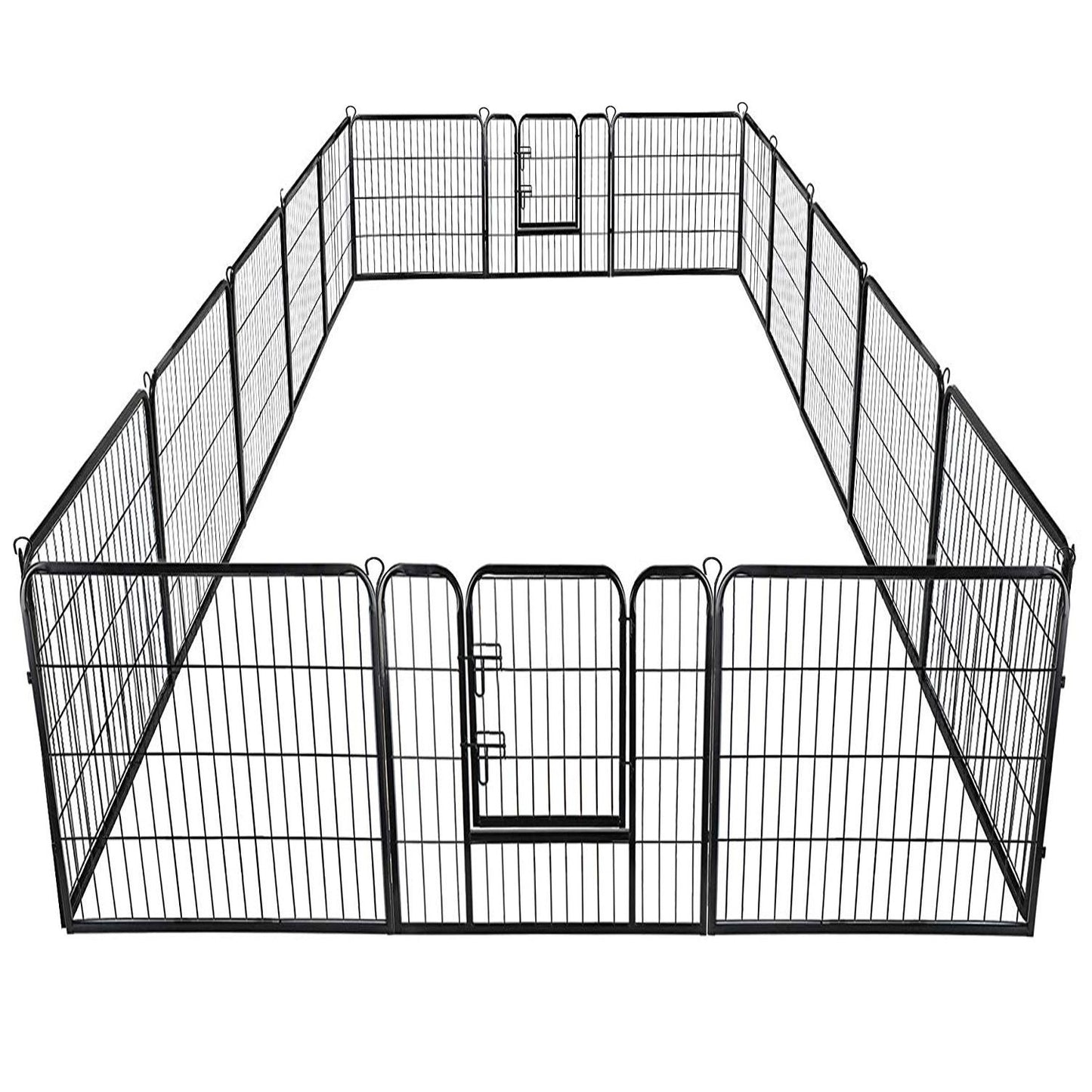 Coast 8-delige Opvouwbare Metalen Hondenren - Zwart - 212 x 212 x 100