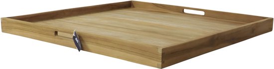 AXI Bayu Teak Dienblad – 60 x 60 x5 cm – Vierkant Dienblad – Teakhout – Voor Glazen en Tafelaankleding – Voor Binnen en Buiten