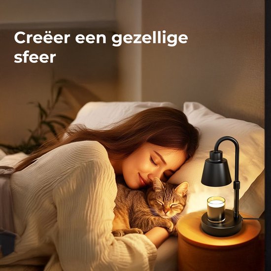 Kaars verwarmer - Zwart - Tafellamp - Geurbrander - Oliebrander - Candle Warmer Lamp - Kaars Verwarmer - Wax Warmer - Sfeerlamp - Zwart