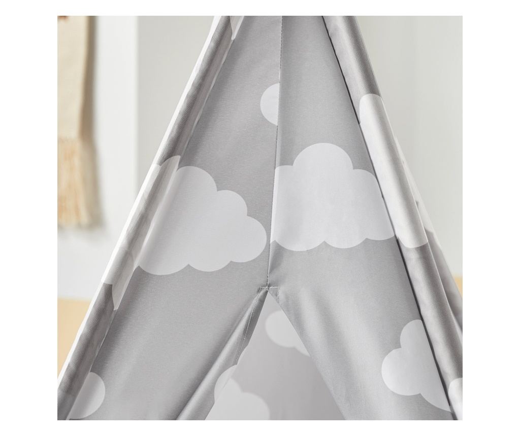 SoBuy Kindertipi Speeltent met Vloermat - Indiaanse Speeltent voor Kinderen - 118x118x160 cm