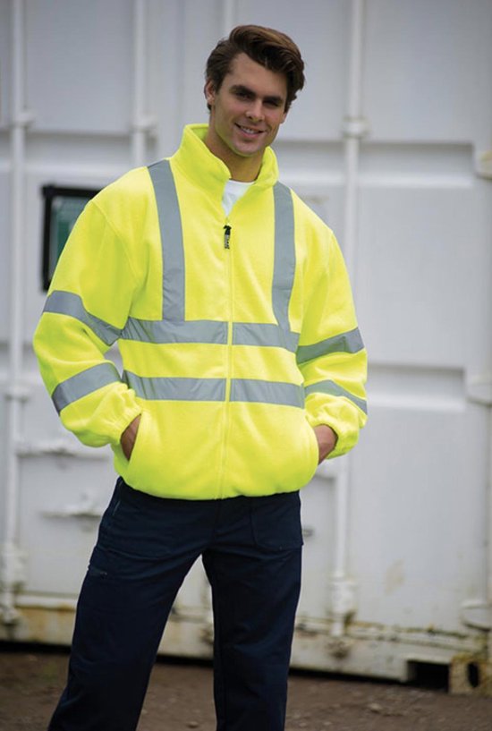 Reflectorvest - Waarschuwing vest hoge reflector veiligheidsjas met zakken - veiligheidsjasje - warme veiligheidsjasje - MAAT M