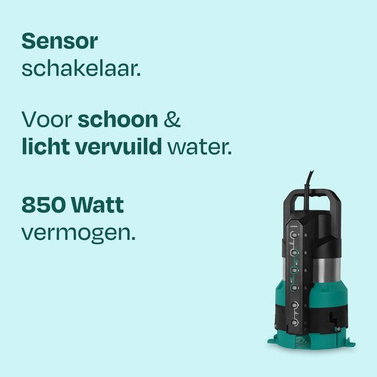 VONROC Dompelpomp - Schoon- en vuilwaterpomp - 850W - 20.000 l/u - vlakzuigend - sensorschakelaar