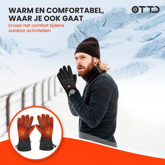 TTD® Verwarmde Handschoenen Oplaadbaar - Maat XL - Elektrische Handschoenen met Verwarming - Verwarmde Wanten - Batterij Verwarmde Handschoenen Heren en Dames - Unisex