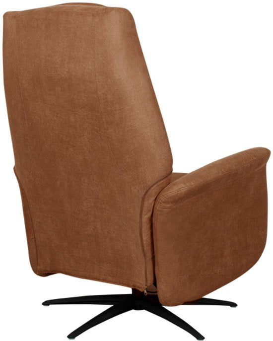 LABEL51 Stockholm Elektrische Relaxfauteuil Cognac - Micro Suede - 350° Draaibaar
