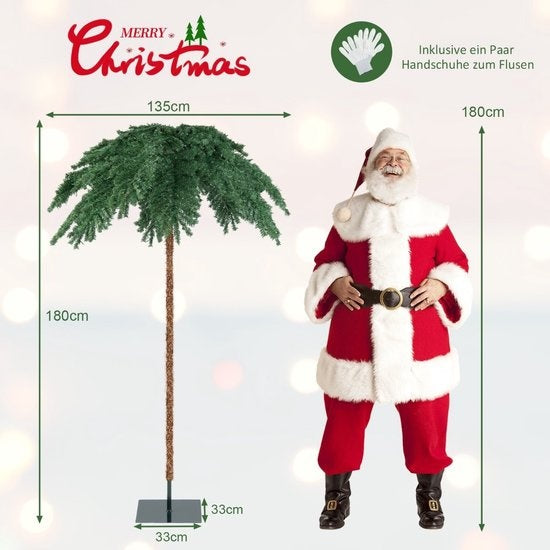 Coast Kerstboom Kerstpalm MET 250 Warme Witte LED -lichten - 813 takken - 180 cm