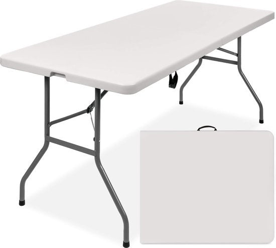 Goliving Klaptafel – Inklapbaar & Weerbestendig – max. 110 kg – 180 x 70 x 74 cm – Wit