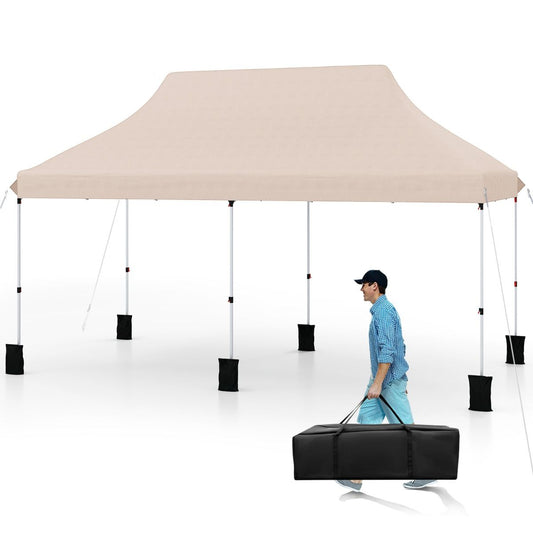 Coast Opvouwbaar Tuinpaviljoen - Waterdichte partytent - Zonwering - 300 x 600 cm - Beige