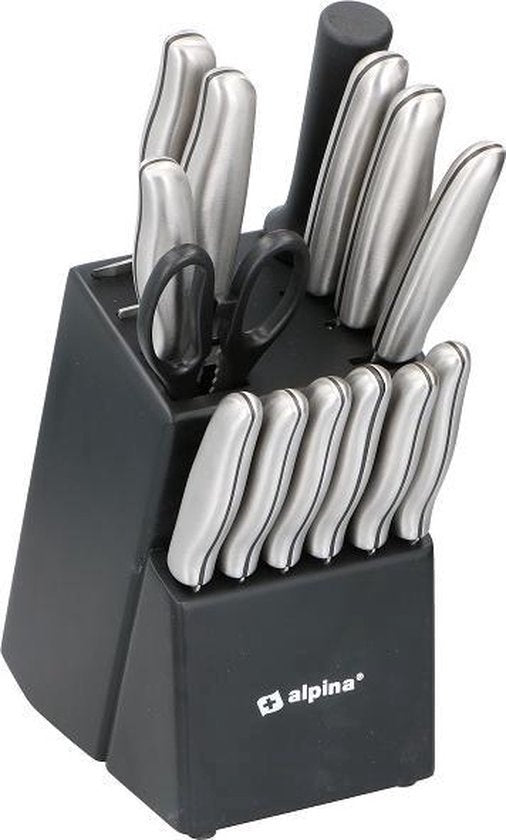 alpina Messenset - Messenblok - 15-delig - RVS - Zwart/ Zilver
