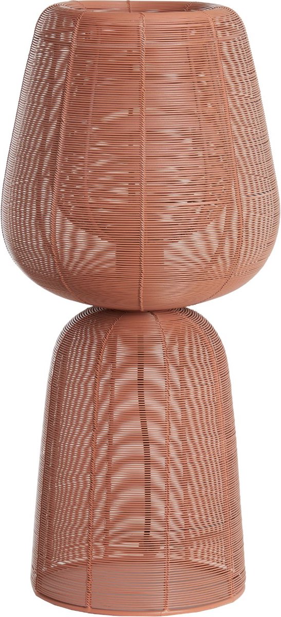 Light & Living Tafellamp Aboso – Rood – Ø24cm – Modern – Metalen geweven design – Voor binnen – E27 fitting