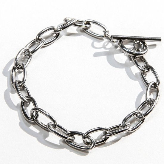 Laura Ferini Dames Armband Baciare Zilver - Zilverkleurige Schakelarmband - 18K Witgoud Verguld - Sieraad - Accessoires - Sieraden - Dames Armbandje - Zilver